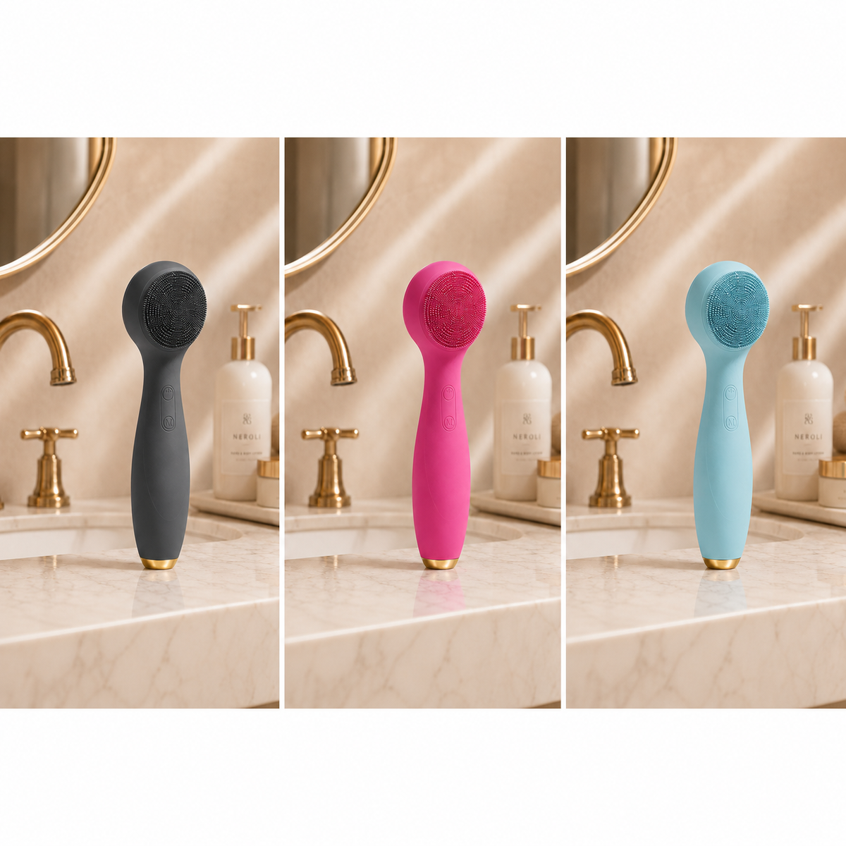 Pack trio Brosse Oryntis - 3 coloris Noir, Rose et Bleu