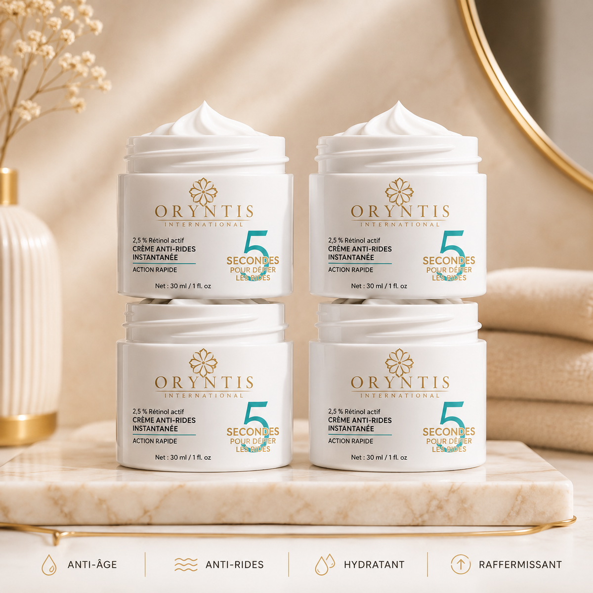 Crème Anti-Rides Oryntis avec Brosse Nettoyante