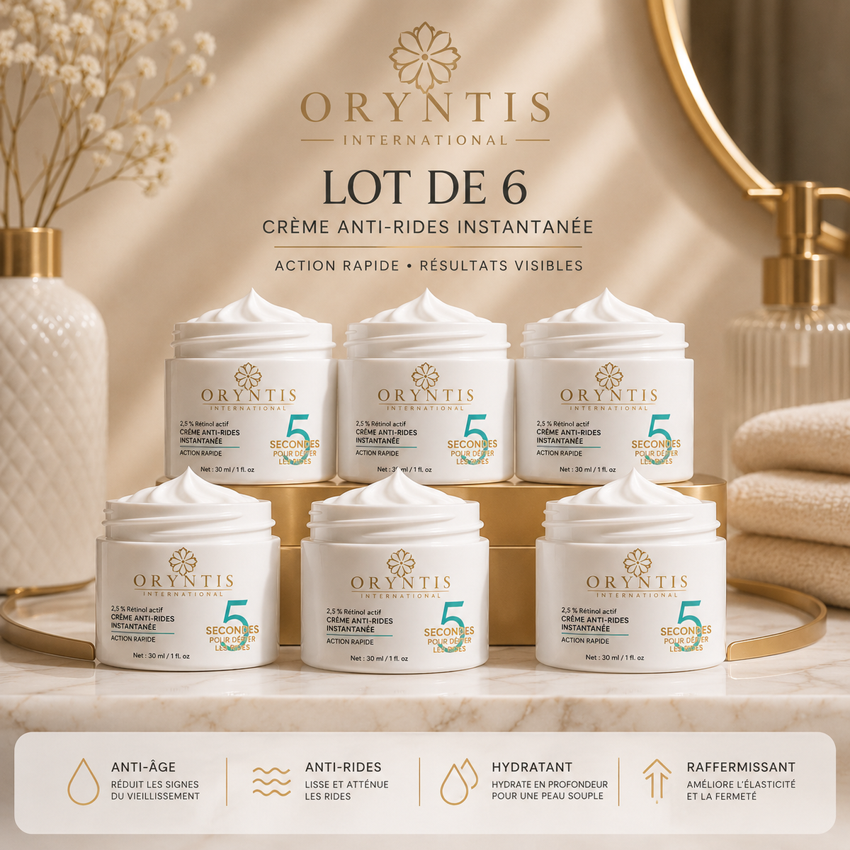 Crème Anti-Rides Oryntis - Lot de 6 premium