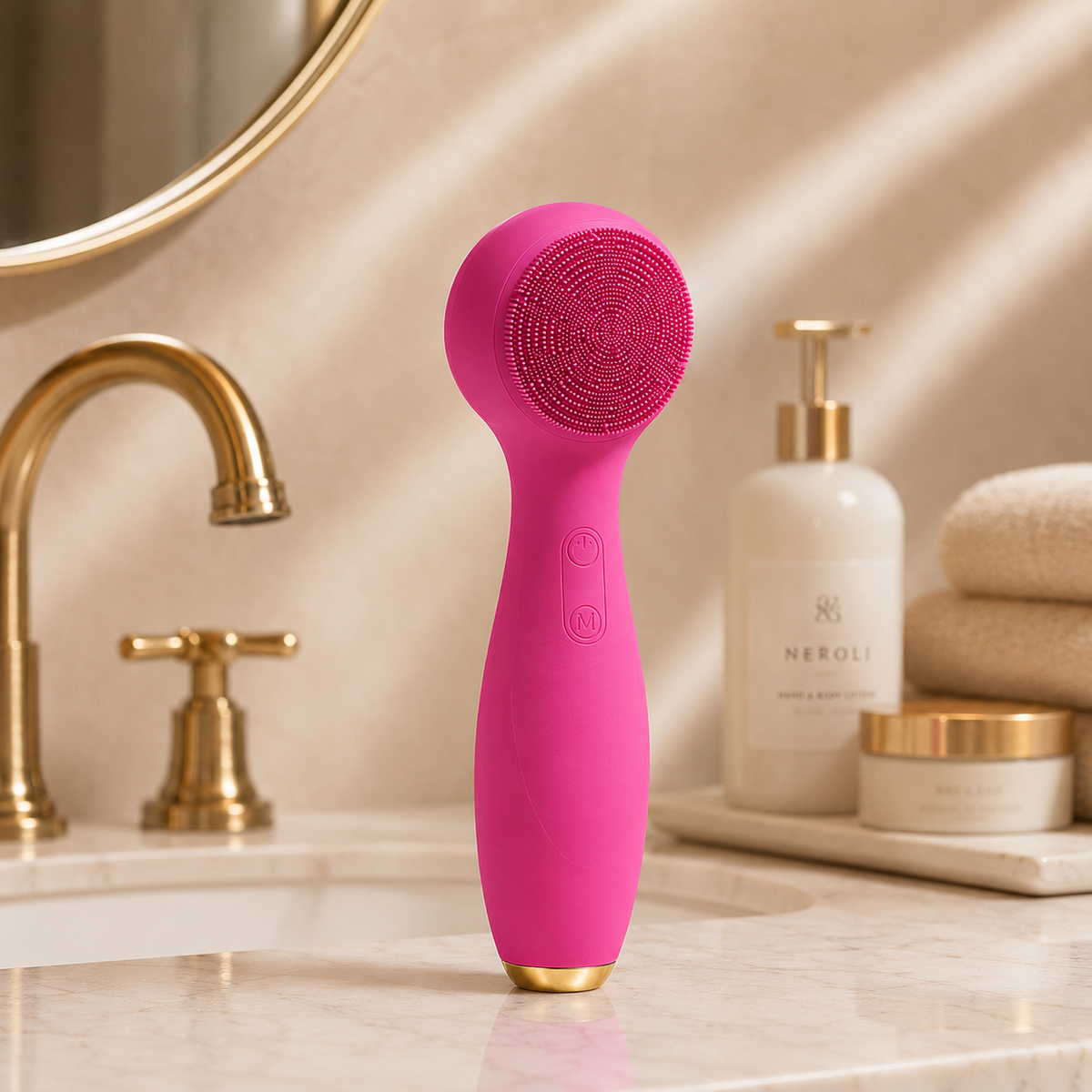 Brosse de Nettoyage du Visage Électrique — Rotation Chaude & Froide